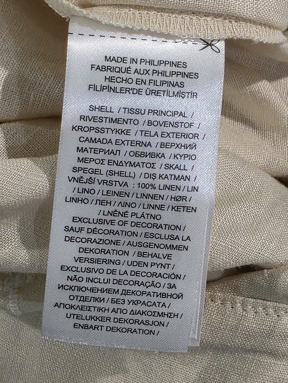 Lauren Ralph Lauren Cream Linen Blend Embroidered Utility Jumpsuit Wide Leg NEW - Picture 11 of 14